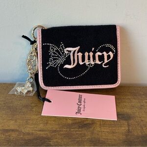 Juicy Couture Wingin It Black Pink Butterfly Wallet Coin Purse Card Holder